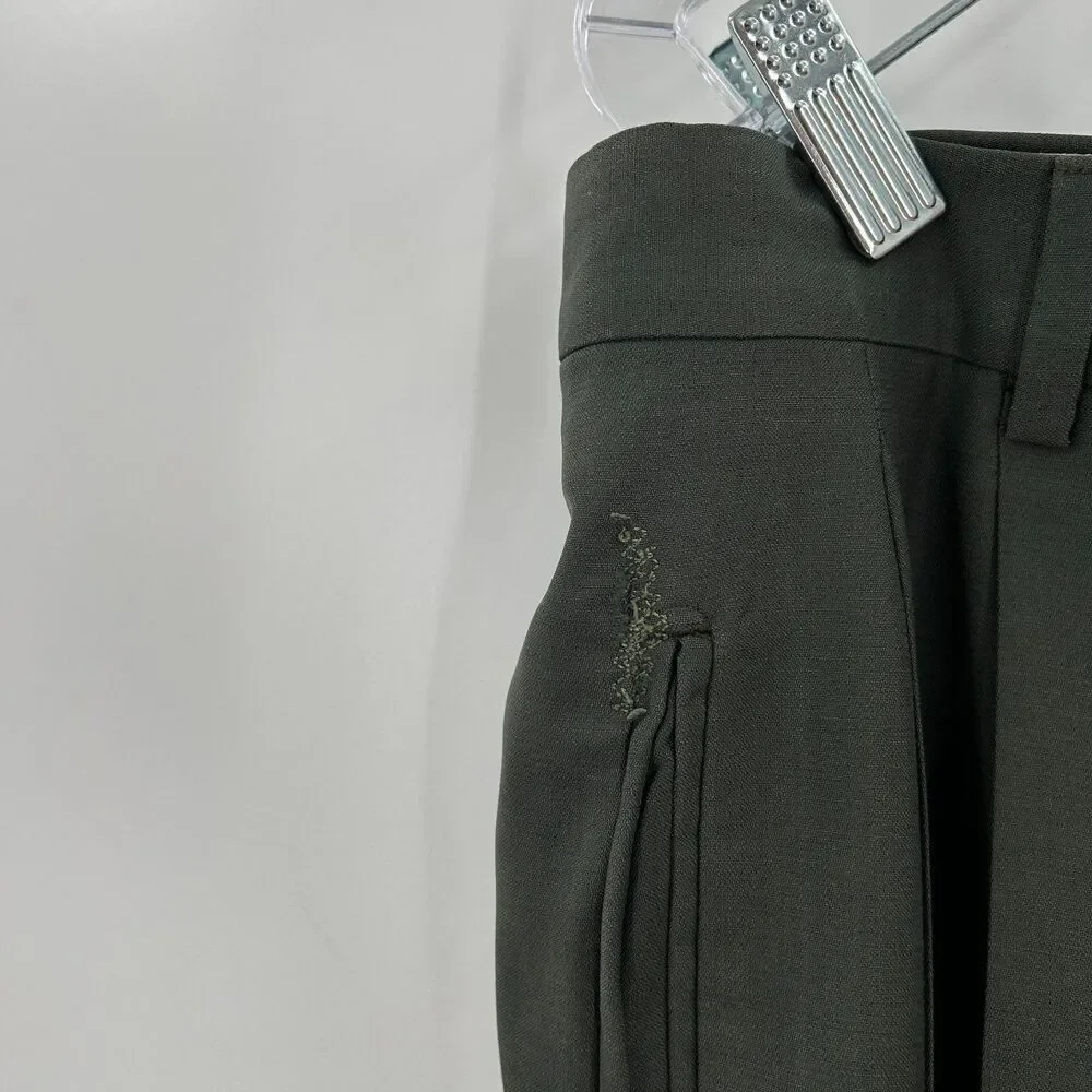 ZIGNONE *Flawed* Men's Super 100's Wool Forest Green Straight Leg Dress Pants 38